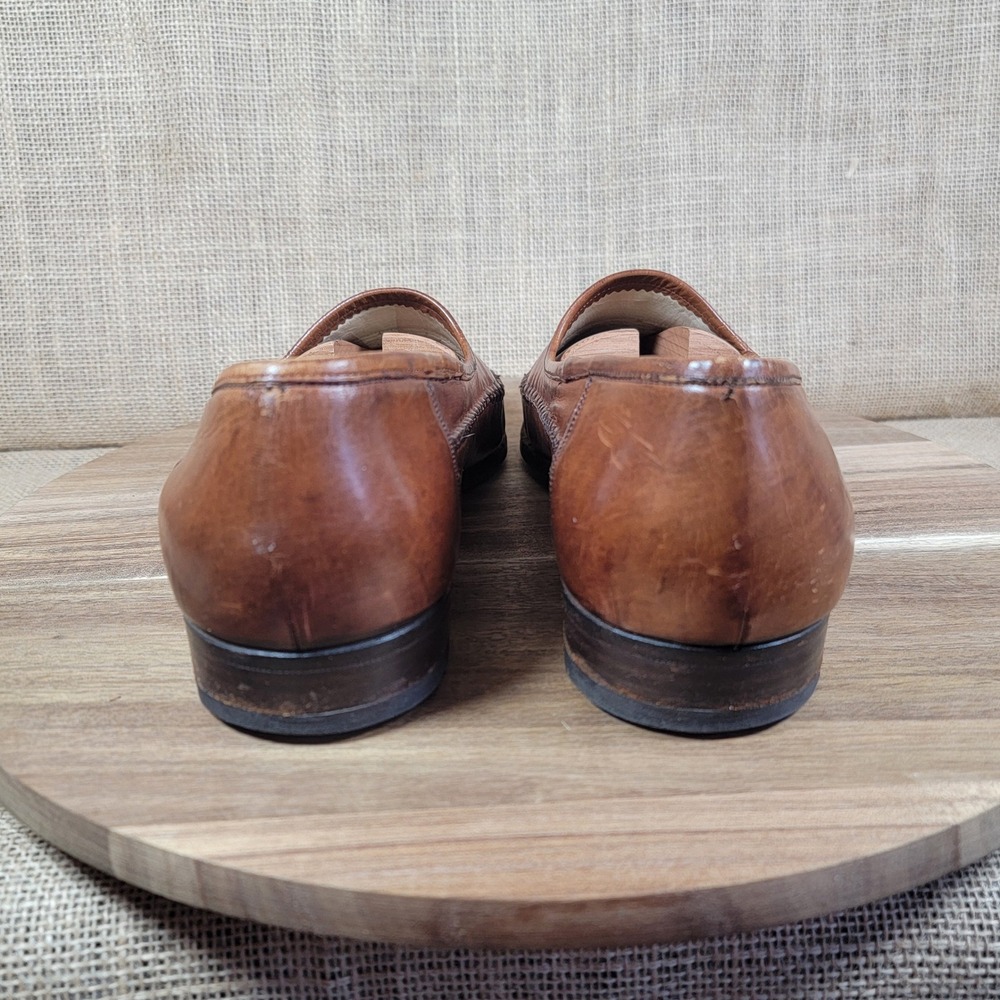 VTG Lorenzo Banfi Tassel Loafers Made In Italy Mens 10 Handcrafted Leather Shoes - Picture 4 of 9